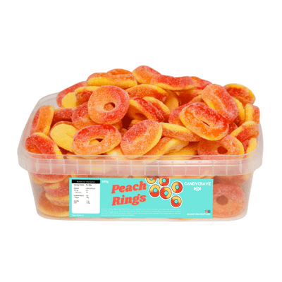CANDYCRAVE PEACH RINGS 600G TUB