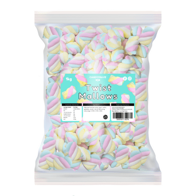 CANDYCRAVE SMALL TWIST MARSHMALLOWS 1KG
