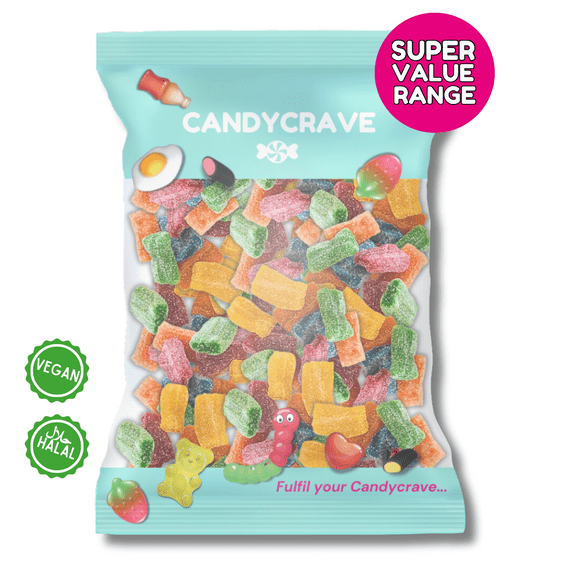 Candycrave Super Value Fizzy Assorted Bites 1kg bulk bag