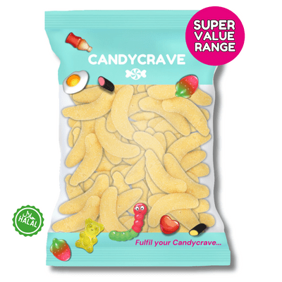 CANDYCRAVE SUPER VALUE FIZZY BANANAS 1KG