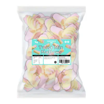 CANDYCRAVE TWIST MIX MARSHMALLOWS 1KG