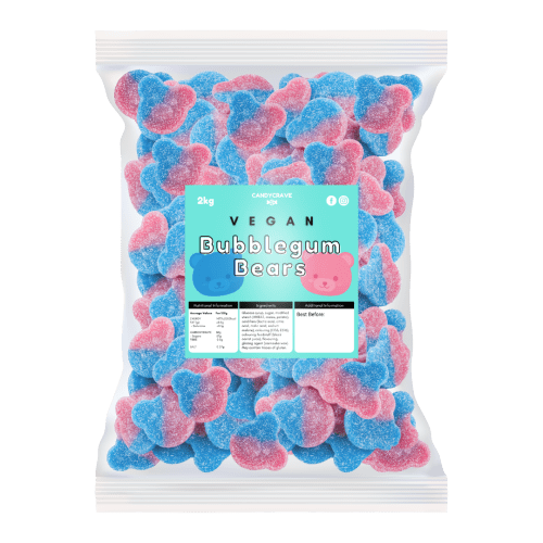 CANDYCRAVE VEGAN FIZZY BUBBLEGUM BEARS 2KG