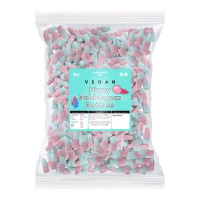 CANDYCRAVE VEGAN FIZZY BUBBLEGUM BOTTLES 2KG