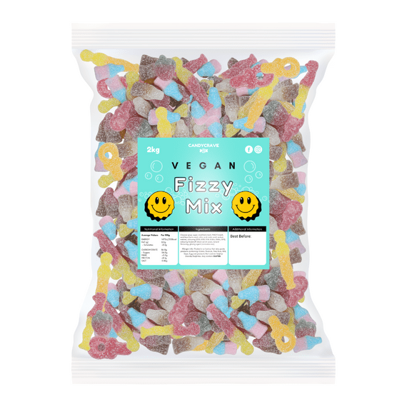 CANDYCRAVE VEGAN FIZZY MIX 2KG