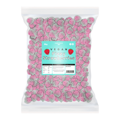 CANDYCRAVE VEGAN FIZZY STRAWBERRIES 2KG