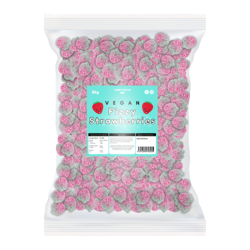 CANDYCRAVE VEGAN FIZZY STRAWBERRIES 2KG