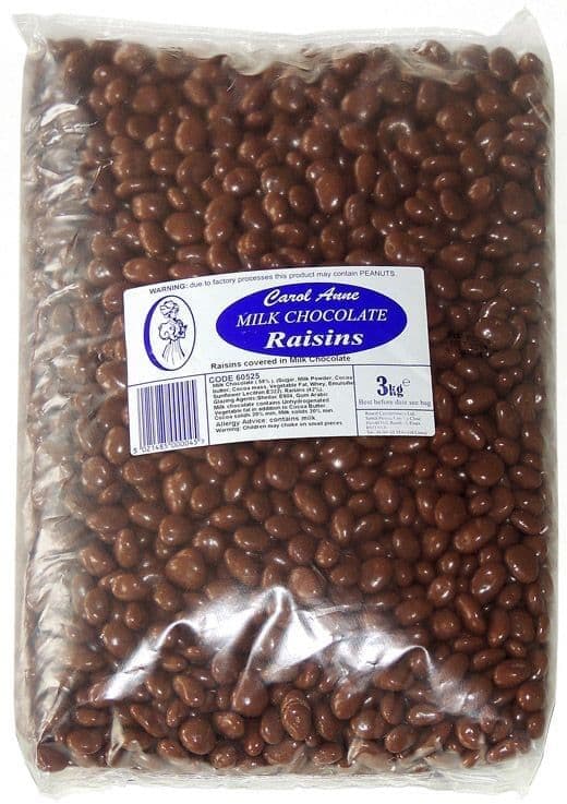 CAROL ANNE MILK CHOC RAISINS 3KG