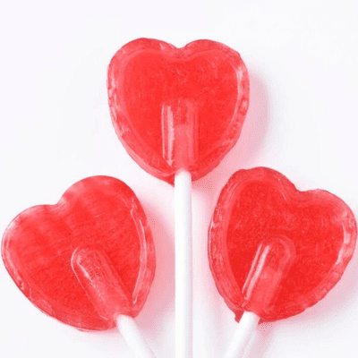 Cherry Heart Lollipops 1kg