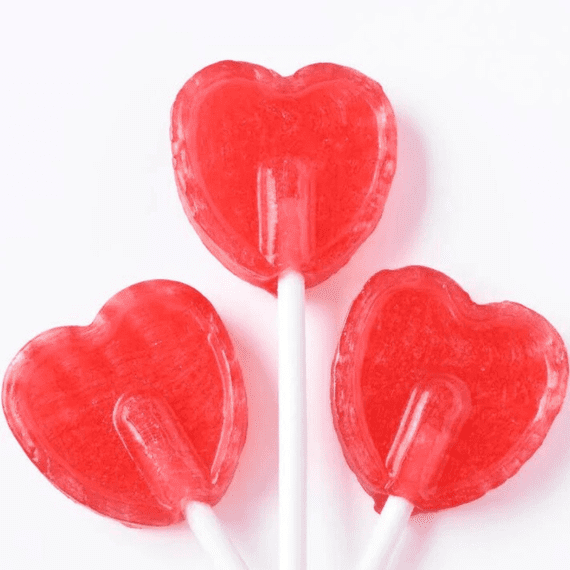 Cherry Heart Lollipops 1kg