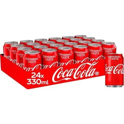 Coca Cola Drink Coke Cans Original Taste 24x330ml