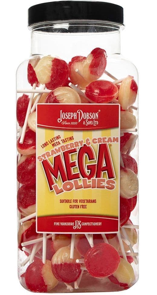 DOBSONS STRAWBERRY & CREAM MEGA LOLLIES