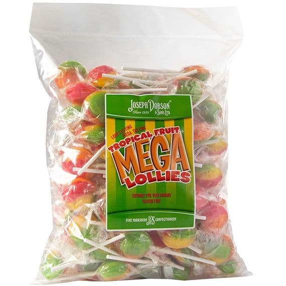 DOBSONS WRAPPED TROPICAL FRUIT LOLLIES 80 COUNT