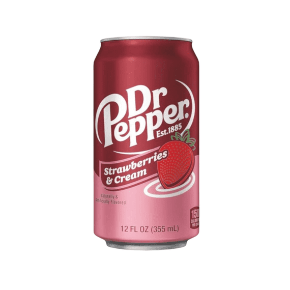 Dr Pepper Strawberry and Cream Fizzy Drink 12 x 355ml