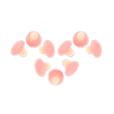 Dulceplus Mini Sugared Pink and White Mushrooms 1kg