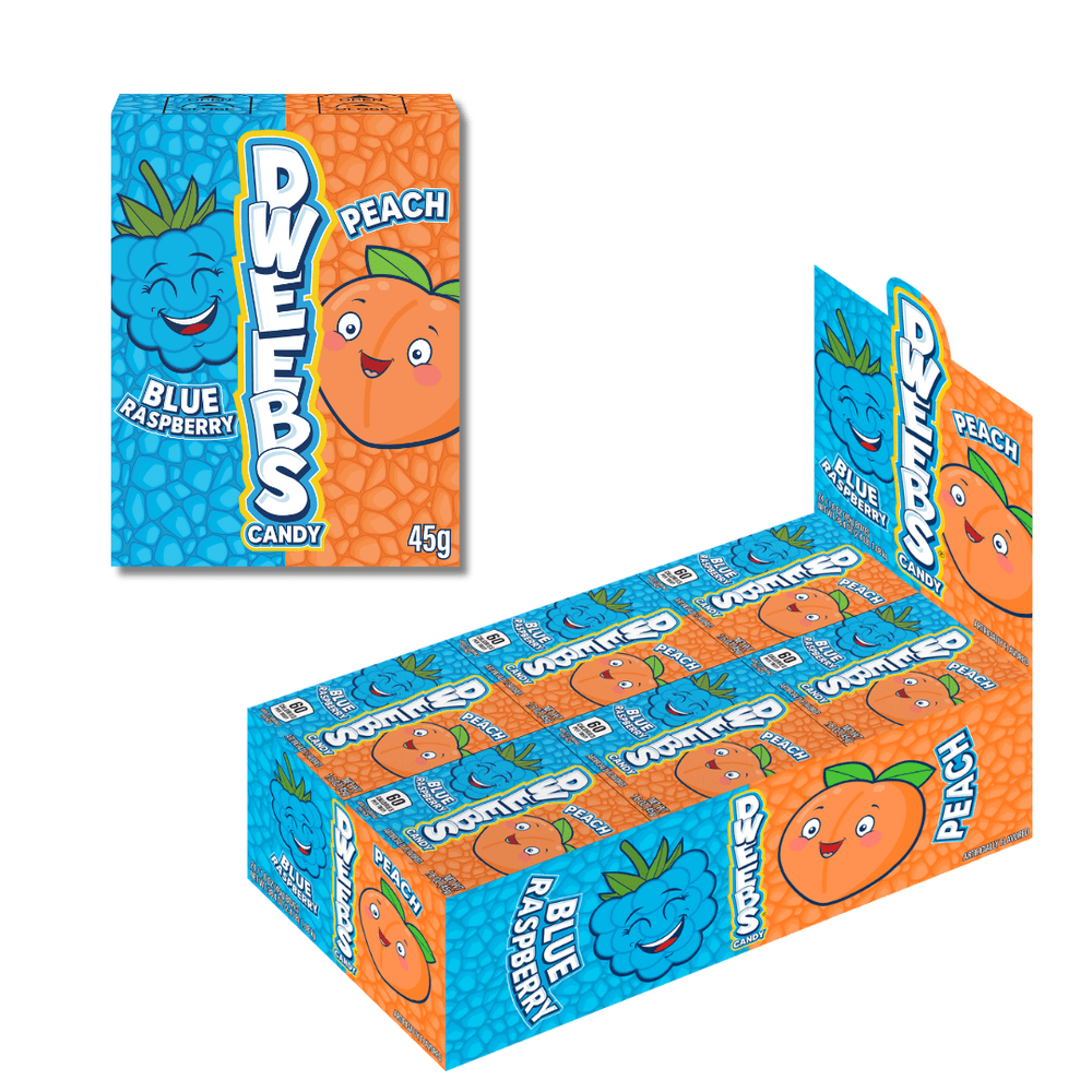 Dweebs Blue Raspberry & Peach 24x45g