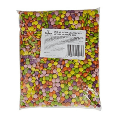 GLISTEN MILK CHOCOLATE BEANS 3KG