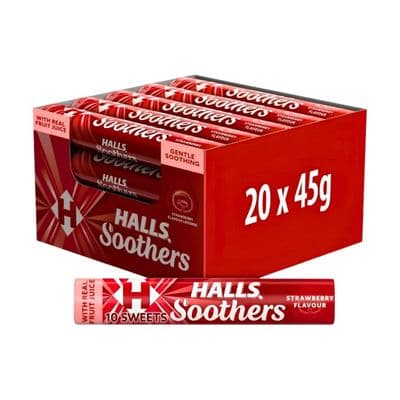 Halls Soothers Strawberry Flavour Stickpack 20 x 45g