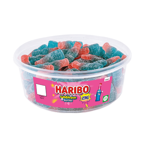 HARIBO BUBBLEGUM BOTTLES ZING TUB  1x75