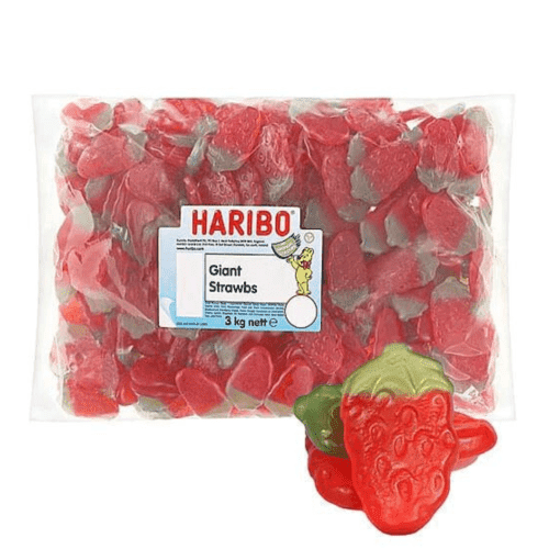 Haribo Giant Strawberries | 3KG Bulk Bag