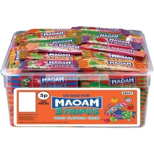 HARIBO MAOAM STRIPE TUB 840G 120 COUNT