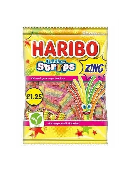 HARIBO RAINBOW STRIPS Z!NG 12x130g £1.25 PMP