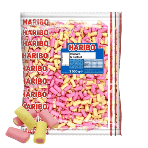 Haribo Rhubarb and Custard 3kg Bulk Bag Wholesale Sweets