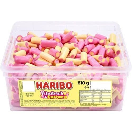 Haribo Rhubarb and Custard 810g Sweet Tub