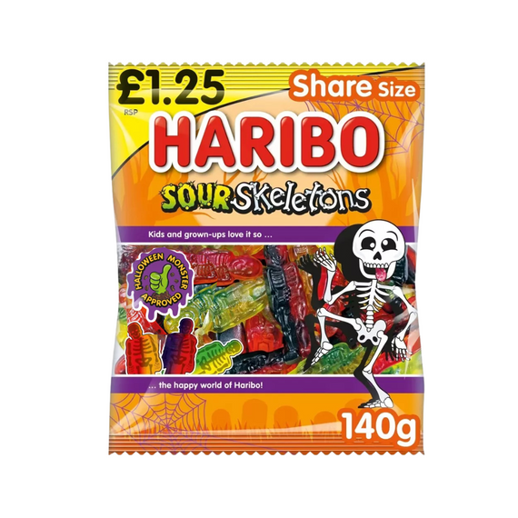 Haribo Sour Skeletons 12x140g PMP £1.25