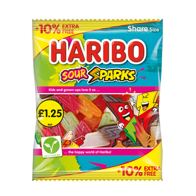 Haribo Sour Sparks 12x140g PMP £1.25