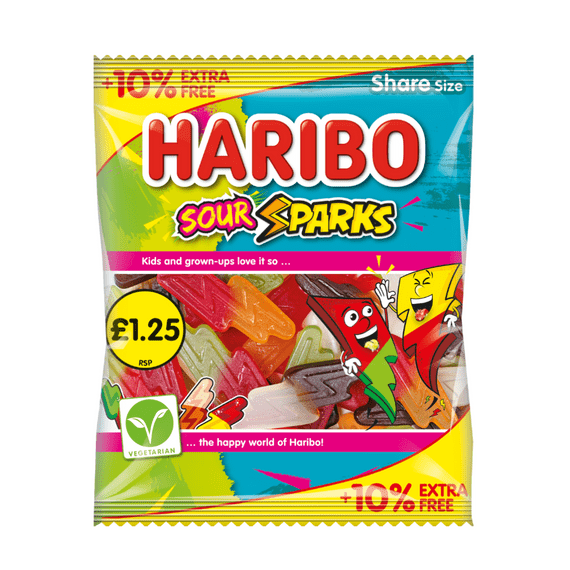 Haribo Sour Sparks 12x140g PMP £1.25