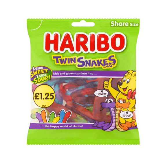Haribo Twin Snakes 12x140g PMP £1.25