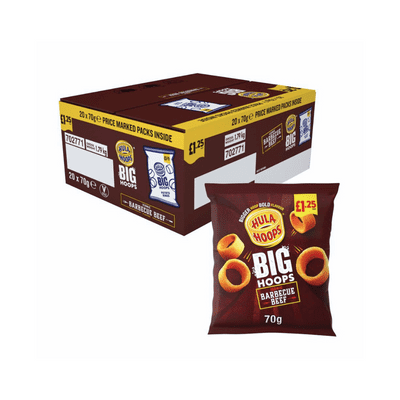 Hula Hoops Big Hoops BBQ Beef Crisps £1.25 PMP 20X70g