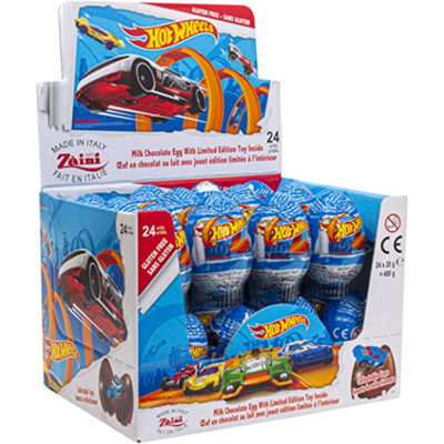 JOHNY BEE HOT WHEELS CHOCOLATE SURPRISE EGGS 24x20g