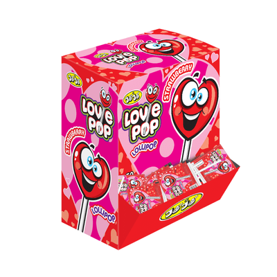 Jojos Love Pop Lollipop Dropdown Box 50x12g