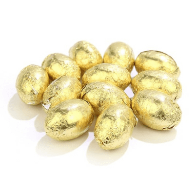 KINNERTON MILK CHOCOLATE GOLD FOIL EGGS 3KG