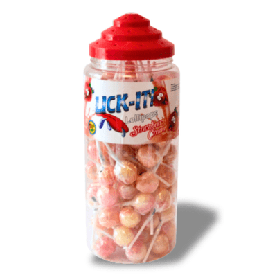 Lick-It Strawberry and Cream Lollys 150 Count