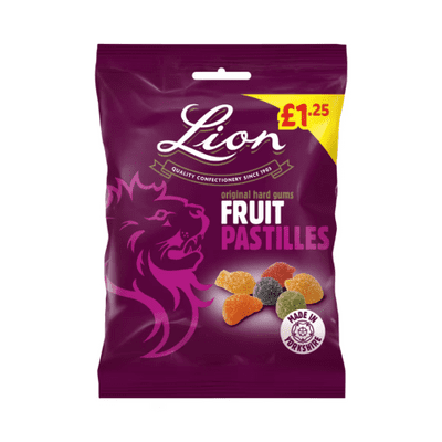 LION FRUIT PASTILLES PMP £1.25 12X130G