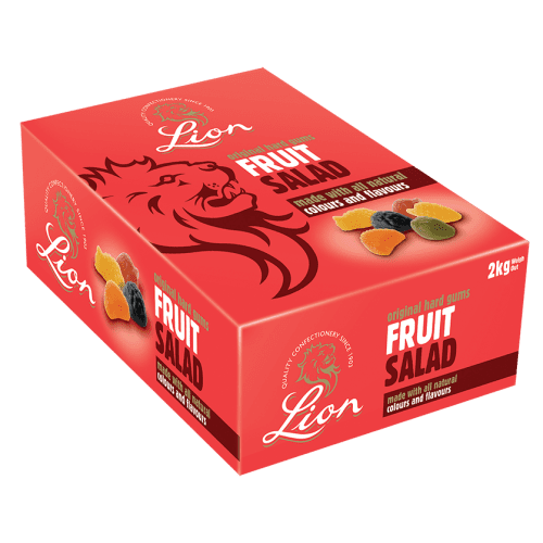 Lion Fruit Salad Gums in a 2kg wholesale pack