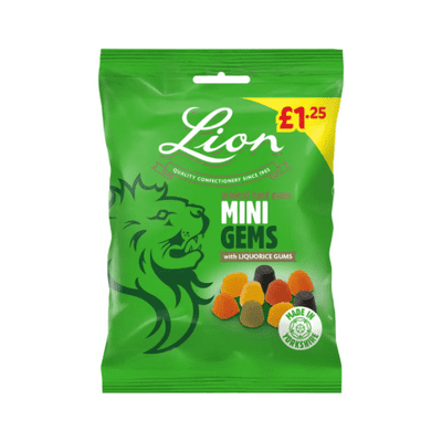 LION MINI GEMS PMP £1.25 12X130G