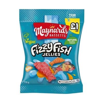 Maynards Bassetts Fizzy Fish £1 PMP 12x110g