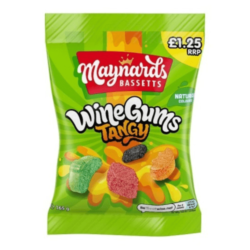 MAYNARDS TANGY WINE GUMS £1.25 PMP 12X165G