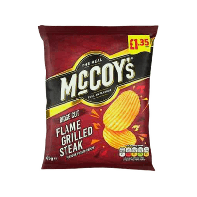 McCoys Flame Grilled Steak Flavour Crisps £1.35 PMP 20x65g