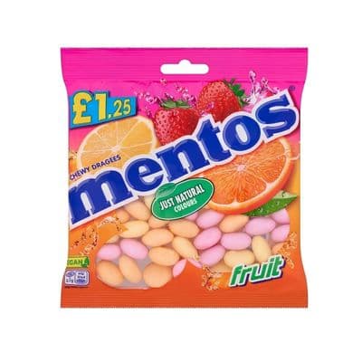 Mentos Fruit Prepacks PMP £1.25 12x135g