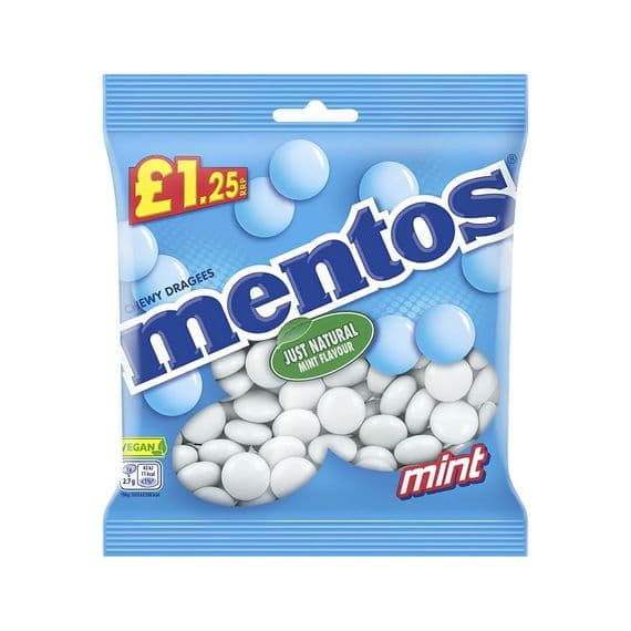 Mentos Mint Prepacks PMP £1.25 12x135g