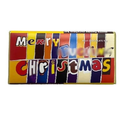 Merry F**k*ng Christmas Large Milk Chocolate Bars 24x90g