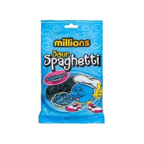MILLIONS SOUR BUBBLEGUM SPAGHETTI £1 PMP 12X120G