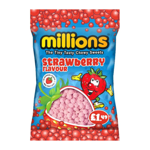 MILLIONS STRAWBERRY BAGS £1.49 PMP 12X110G
