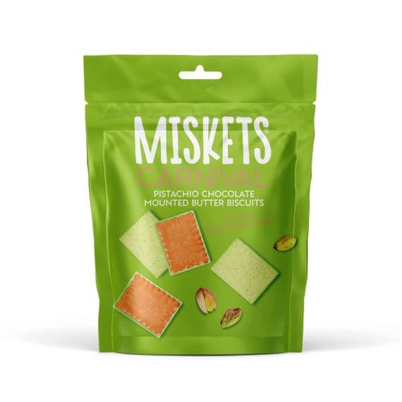 Miskets Pistachio White Mini Biscuits 12x50g