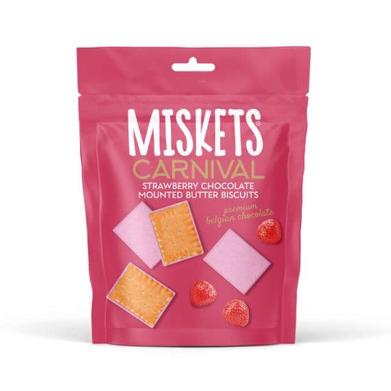 Miskets Strawberry and White Mini Biscuits 12x50g