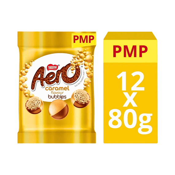 Nestle Aero Caramel Bubbles 12x80g PMP £1.65
